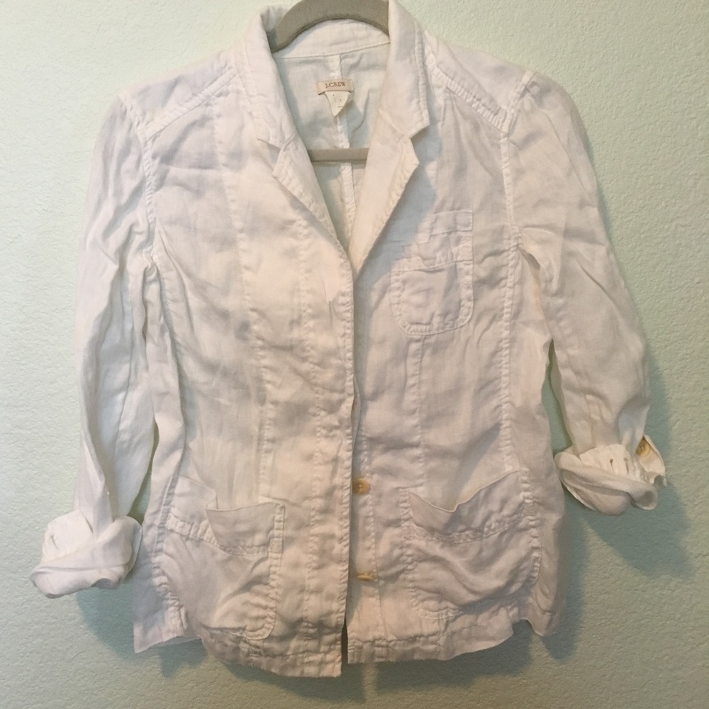J.crew white linen Blazer